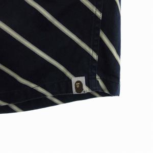 A BATHING APE ショートパンツ ハーフパンツ ショーツ ライン コットン 紺 ネイビー L