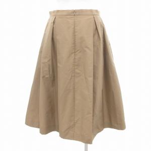 FOXEY タックフレアスカート シルク 42 ベージュ