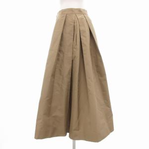 FOXEY タックフレアスカート シルク 42 ベージュ