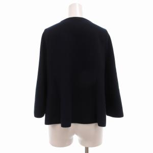 ADORE 美品 ニット セーター プルオーバー フレアスリーブ 七分袖 38 M 紺 ネイビー
