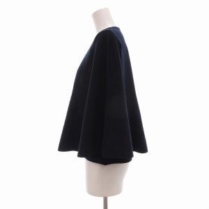 ADORE 美品 ニット セーター プルオーバー フレアスリーブ 七分袖 38 M 紺 ネイビー