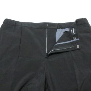 GIORGIO ARMANI 美品 スラックス パンツ テーパード 大きいサイズ クリースステッチ ウール 黒 ブラック 54R 180