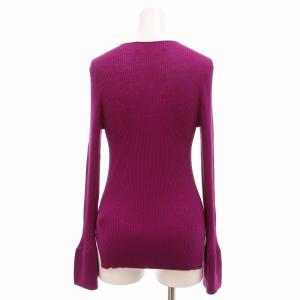 CYCLAS リブニット セーター 長袖 ハイゲージ S 紫 パープル