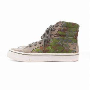 CAMOUFULAGE スニーカー ハイカット 迷彩刺繍 キャンバス 8 26cm 緑 グリーン グレー IFA32H