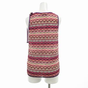 MISSONI 美品 ニットソー カットソー ノースリーブ 総柄 46 XL マルチカラー
