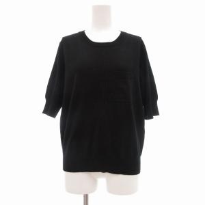 LEISURE 美品 セーター ニット プルオーバー 五分袖 L 黒 ブラック
