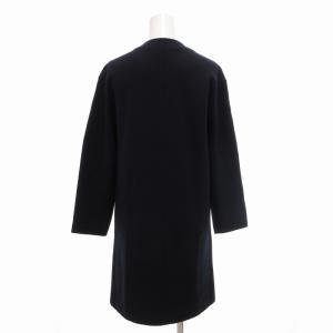 Chloe 美品 ワンピース 長袖 ひざ丈 金ボタン ウール XS 紺 ネイビー GY19