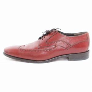Salvatore Ferragamo ビジネスシューズ ウイングチップ レースアップ プレーントゥ レザー 茶系 ブラウン系 7 2E GY19