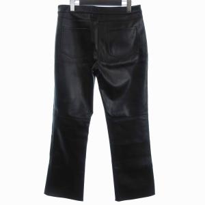 Max Mara パンツ ロング テーパード フェイクレザー 黒 ブラック L GY19