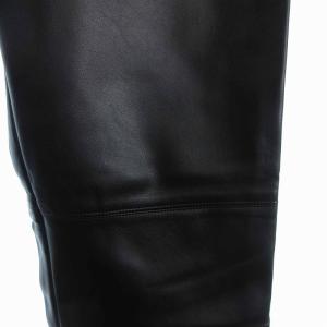 Max Mara パンツ ロング テーパード フェイクレザー 黒 ブラック L GY19