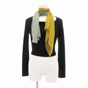 ニット セーター 長袖 スカーフ付き 40 M 黒 ブラック