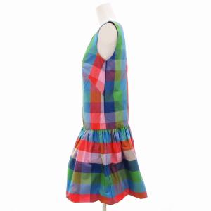 kate spade new york タグ付き ワンピース ひざ丈 フレア チェック XS マルチカラー