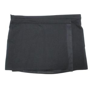 タグ付き ラップスカート 巻き ミニ サテン 切替 ウール 40 L相当 黒 ブラック AA GY19 X