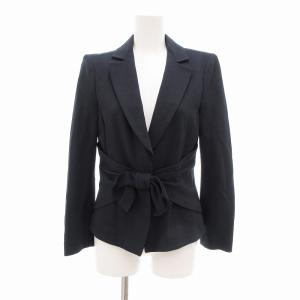 テーラードジャケット ブレザー リボン ノッチドラペル 40 M 紺 ネイビー