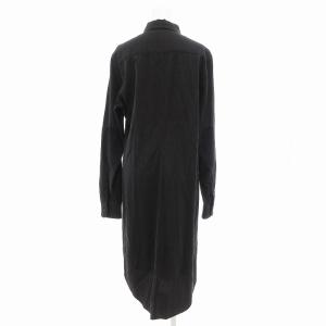 RALPH LAUREN シャツワンピース ロング マキシ レザーパッチ 11 M チャコールグレー