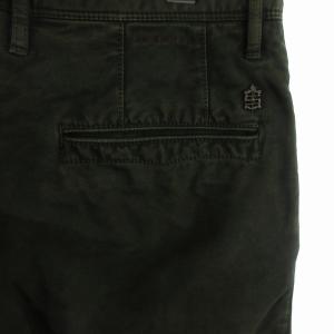 INCOTEX パンツ スラックス ロング テーパード コットン 1ST603 緑 カーキ