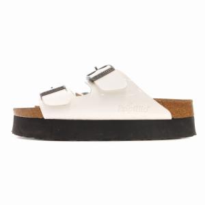 BIRKENSTOCK PAPILLIO サンダル 靴 シューズ アリゾナ プラットフォーム 厚底 25.0cm 白 ホワイト