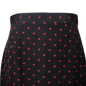 DOLCE&GABBANA 美品 スカート シルク ひざ丈 タイト ドット 水玉 黒 赤 38 S相当 AA X