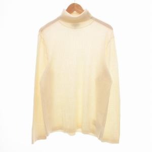 ニット セーター タートルネック ウール 長袖 L ベージュ