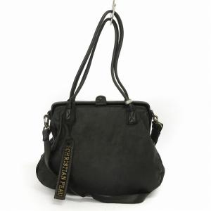 ショルダーバッグ トート 2WAY 斜め掛け レザー 黒 ブラック 鞄