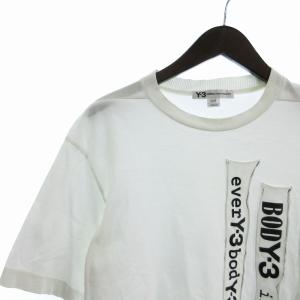 Y-3 ヨウジヤマモト Tシャツ カットソー 半袖 クルーネック ロゴ プリント コットン DP0481 白 ホワイト XS