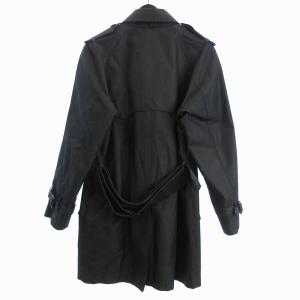 PAUL SMITH ステンカラーコート 長袖 ひざ丈 裏地ストライプ コットン グレー S