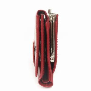 Salvatore Ferragamo ガンチーニ柄 財布 三つ折り レザー がま口 赤 レッド ウォレット GY04