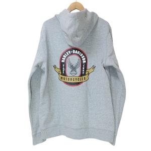 HARLEY DAVIDSON 18AW パーカー プルオーバー ロゴ プリント 裏起毛 長袖 L グレー X