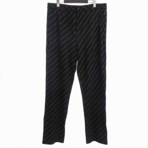 タグ付き PANTALON パンツ スラックス ロング テーパード 総柄 N729JDX7000 黒 ブラック 2