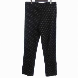 agnes b. タグ付き PANTALON パンツ スラックス ロング テーパード 総柄 N729JDX7000 黒 ブラック 2