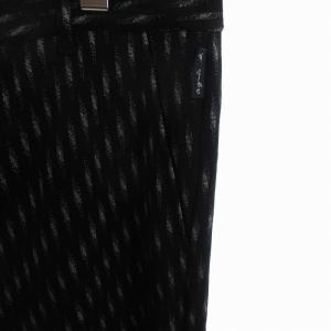 agnes b. タグ付き PANTALON パンツ スラックス ロング テーパード 総柄 N729JDX7000 黒 ブラック 2
