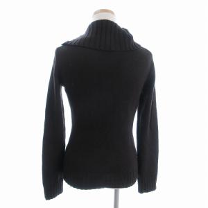 BURBERRY BLUE LABEL ニット セーター タートルネック ウール ワンポイント ロゴ刺繍 茶 ブラウン 38 GY11