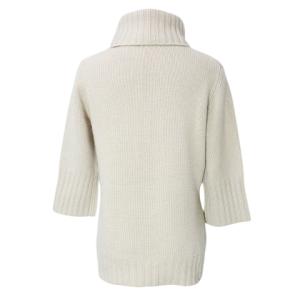 BURBERRY LONDON カシミヤ ニット セーター 厚手 タートルネック 7分袖 2 M相当 ベージュ X
