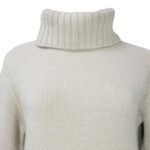 BURBERRY LONDON カシミヤ ニット セーター 厚手 タートルネック 7分袖 2 M相当 ベージュ X