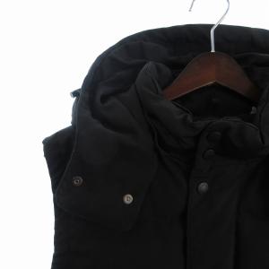 DANTON ダウンベスト フード付き ロゴ ワッペン JD-8812LAS 黒 ブラック 42