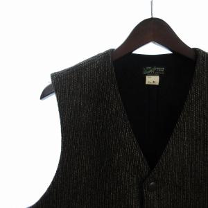 SUGAR CANE BEACH CLOTH VEST ベスト ジレ 前開き ウール SC14773 茶 ブラウン 42