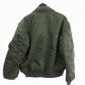 ALPHA INDUSTRIES フライトジャケット 長袖 中綿 ジップアップ ナイロン カーキ L