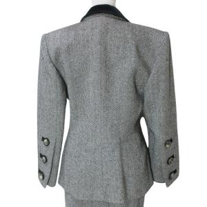 GIVENCHY NOUVELLE BOUTIQUE セットアップ スーツ カシミヤ混 ジャケット スカート ひざ丈 タイト ヘリンボーン グレー系