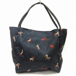 russet ナイロン トートバッグ M 馬柄 紺 ネイビー レッド系 GY18
