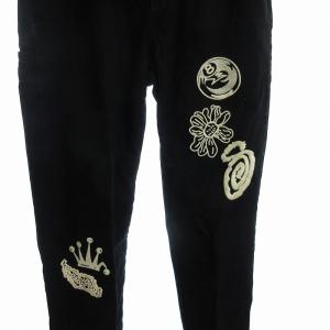 STUSSY NOMA ICON BEACH PANT デニムパンツ コットン 刺繍 116575 黒 ブラック XL