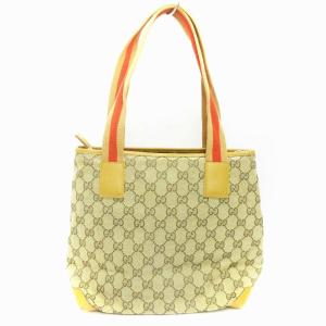 GUCCI GGキャンバス トートバッグ ハンド 019 0402 3754 レザー ベージュ 鞄