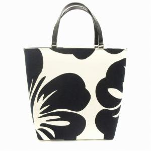 kate spade new york トートバッグ ハンド キャンバス ハイビスカス 総柄 白 黒 ホワイト ブラック 鞄 GY18