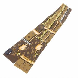 LOUIS VUITTON バンドー モノグラム コンフィデンシャル スカーフ チェーン柄 M78655 ブラウン