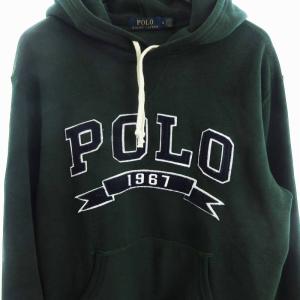 POLO RALPH LAUREN スウェット パーカー 長袖 裏起毛 ワッペン 緑 グリーン M