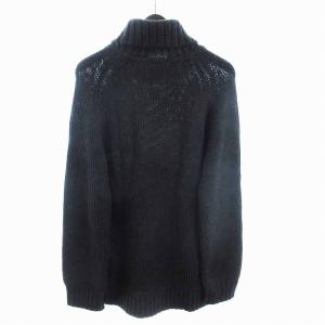 BURBERRY BLACK LABEL ニット セーター 長袖 タートルネック ワンポイント ロゴ ウール チャコールグレー 3