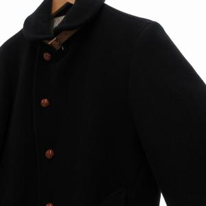 EDIFICE メルトンコート ブルゾン ウール くるみボタン 48 紺 ネイビー