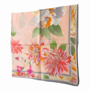 LEONARD ハンカチ チーフ バンダナ 花柄 絹 シルク コットン ピンク