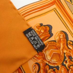 HERMES カレ90 BRIDES de GALA 式典用馬勒 スカーフ 大判 シルク オレンジ 小物 AA