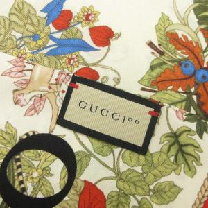 GUCCI 美品 100周年記念 スカーフ ストール シルク フリンジ フローラ 花柄 692033 マルチカラー 小物 AA
