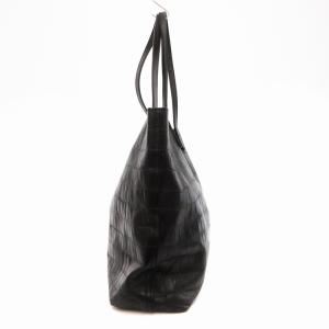 Felisi トートバッグ 本革 レザー クロコ型押し 黒 ブラック